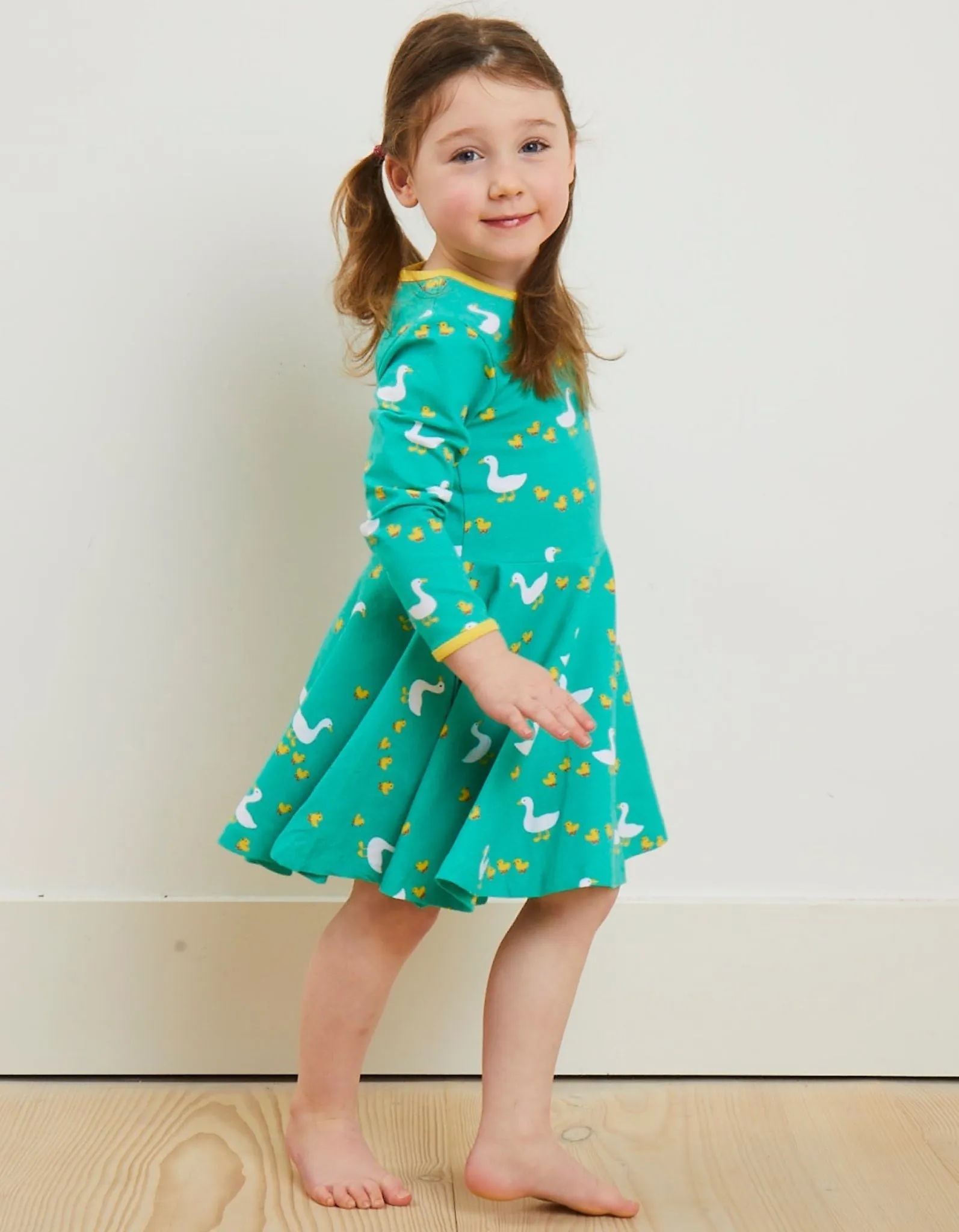 Organic Duck Print Skater Dress