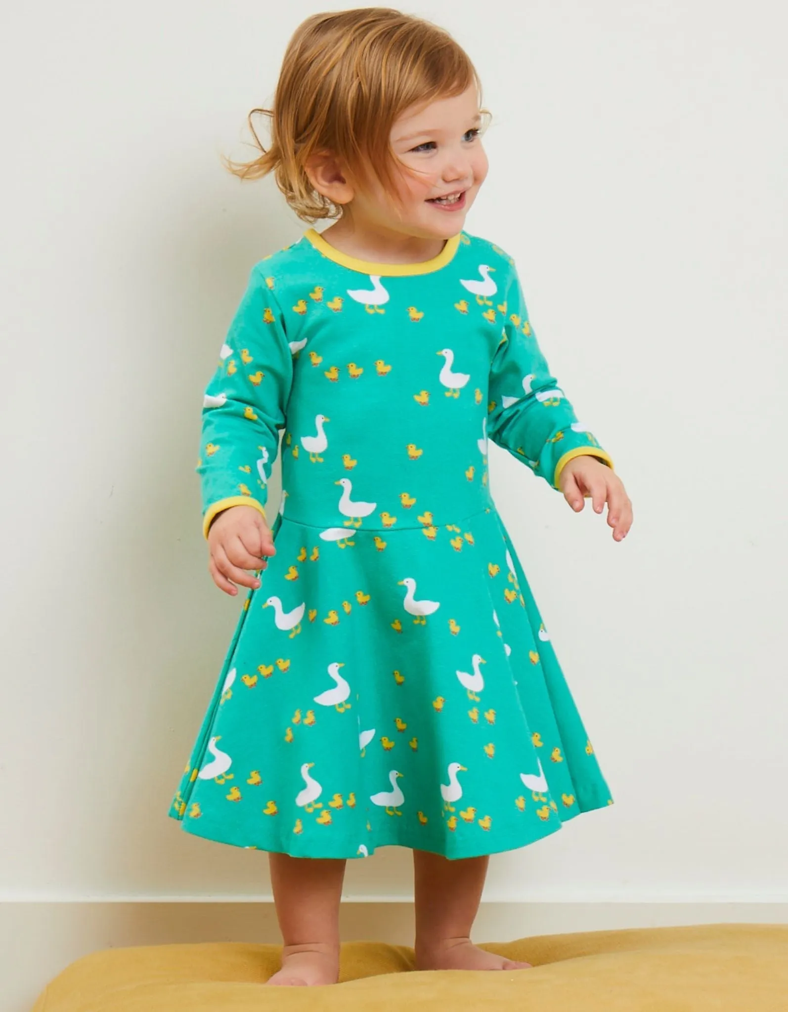 Organic Duck Print Skater Dress