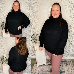 Oversized Turtle Neck Sweater Black