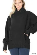 Oversized Turtle Neck Sweater Black