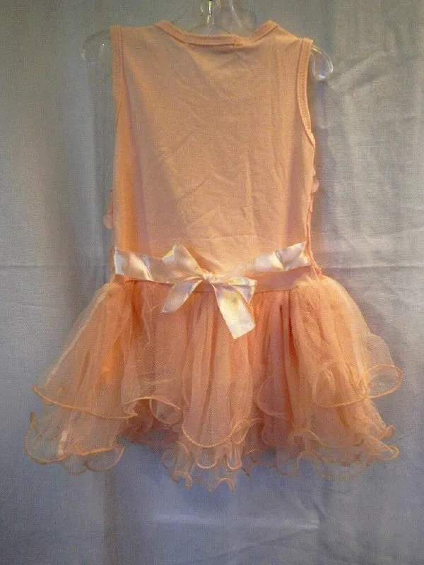 Peach Dress with Tulle Skirt