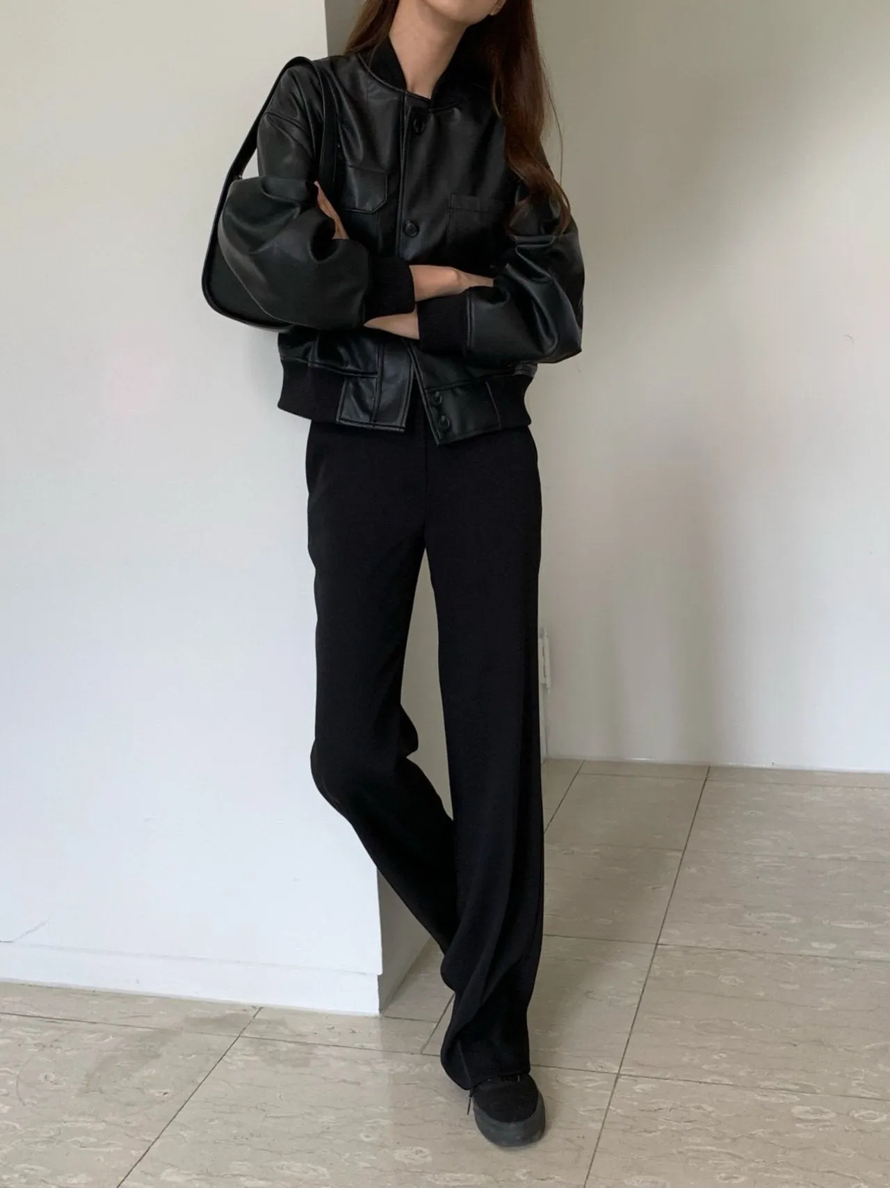 PHILLIP VEGAN LEATHER BLOUSON JACKET