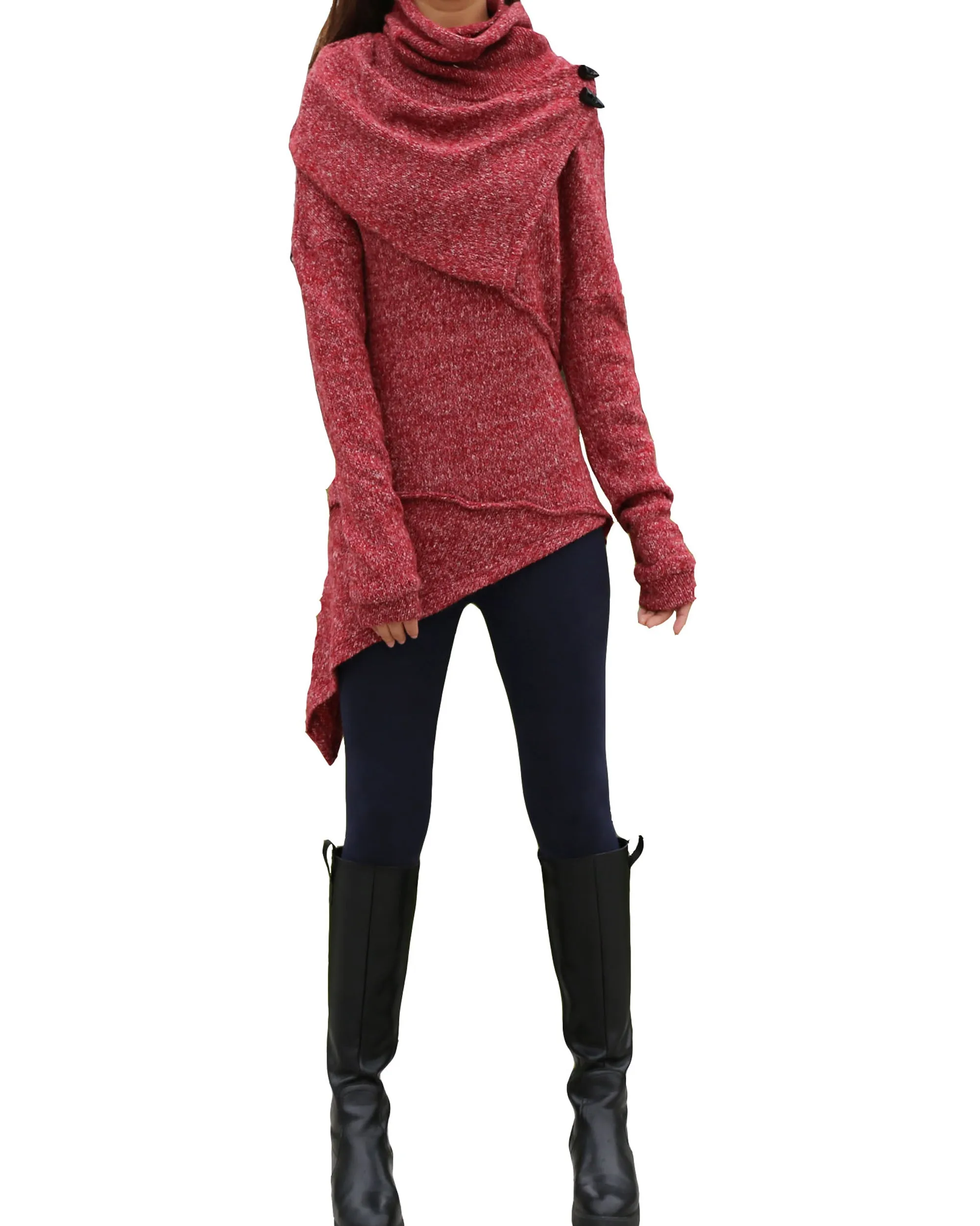 Pullover Sweater/Tunic Top for Leggings/Knit Tunic top/ Long Sleeve Top(Y1653)