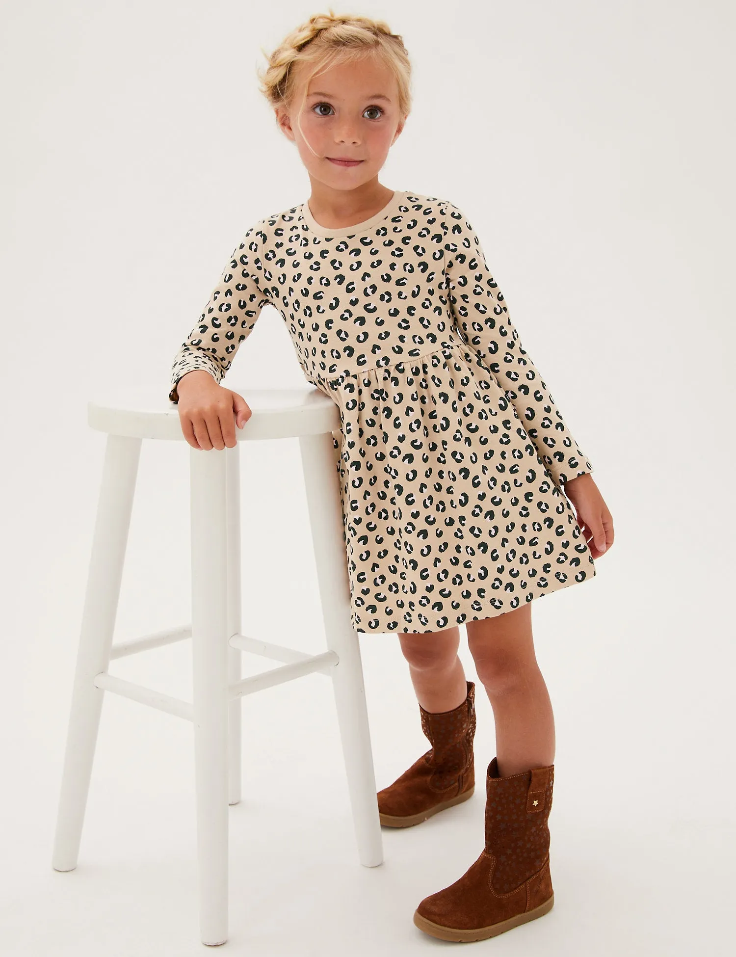 Pure Cotton Leopard Print Dress