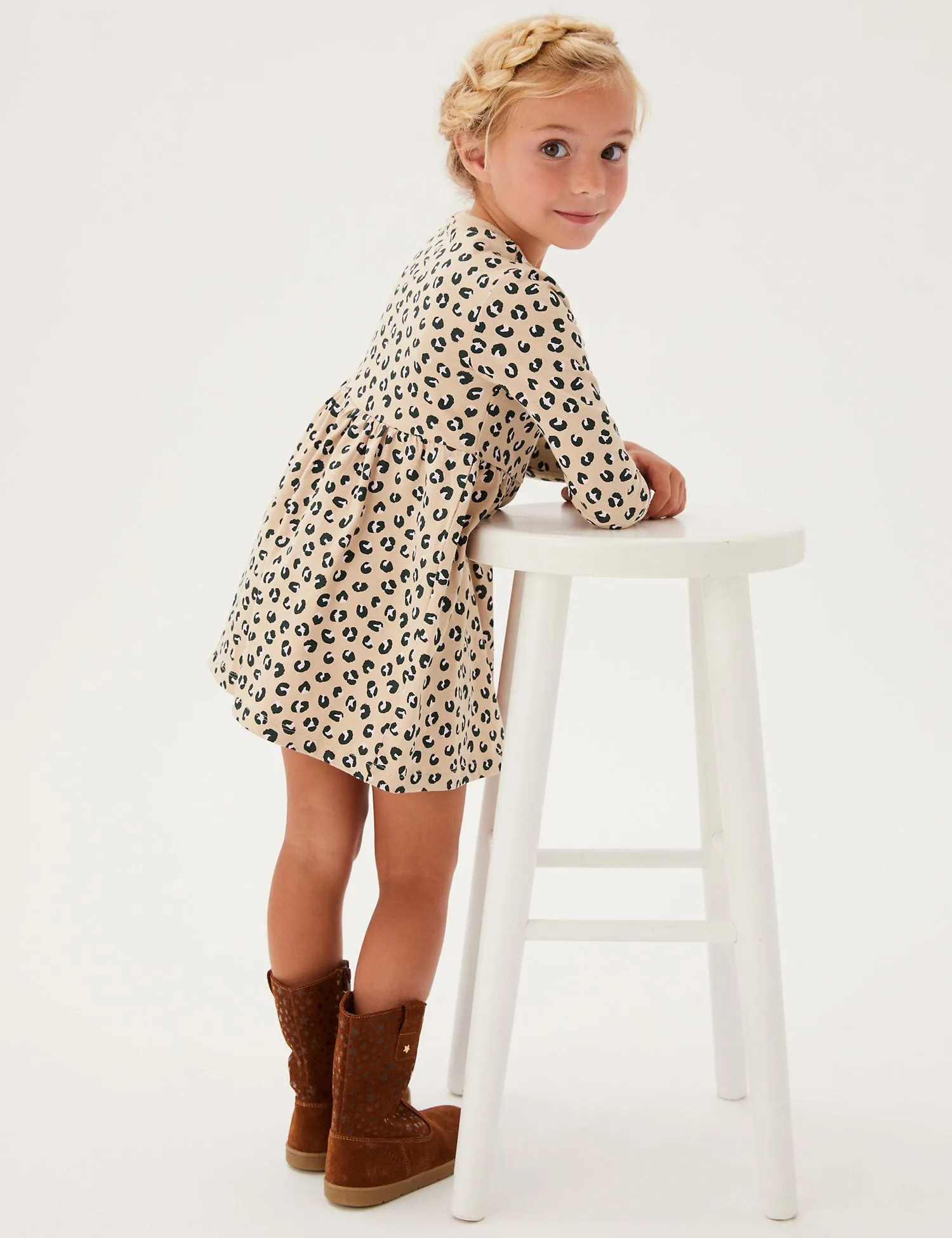 Pure Cotton Leopard Print Dress