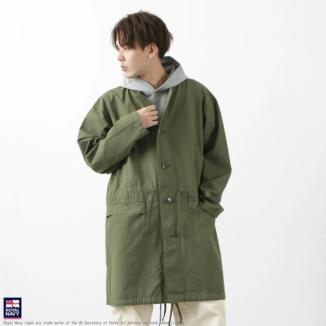 ROYAL NAVY / Snow camo collarless overcoat