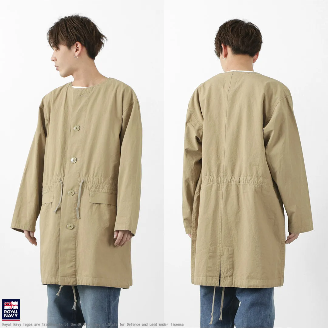 ROYAL NAVY / Snow camo collarless overcoat