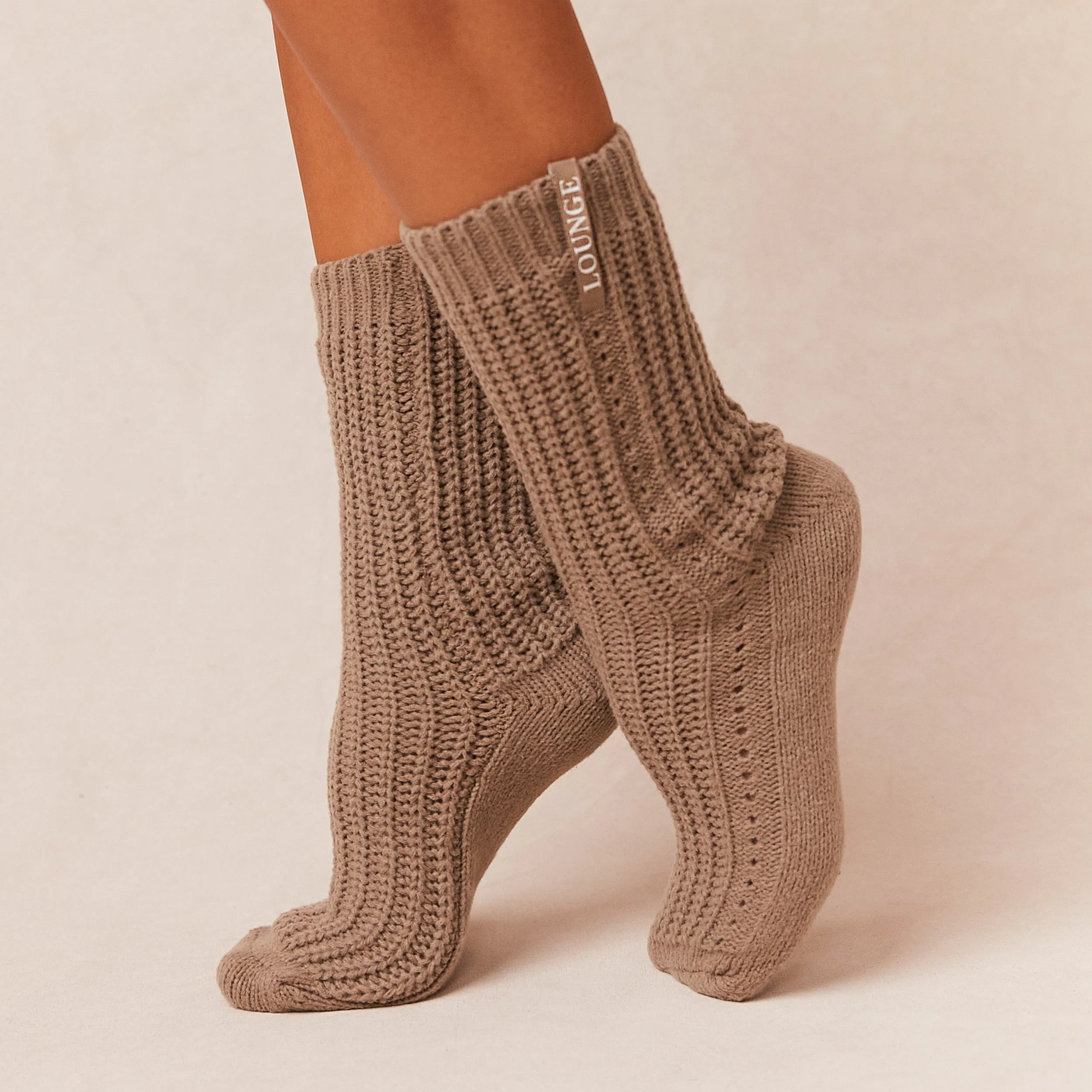 Snooze Knitted Socks - Fawn