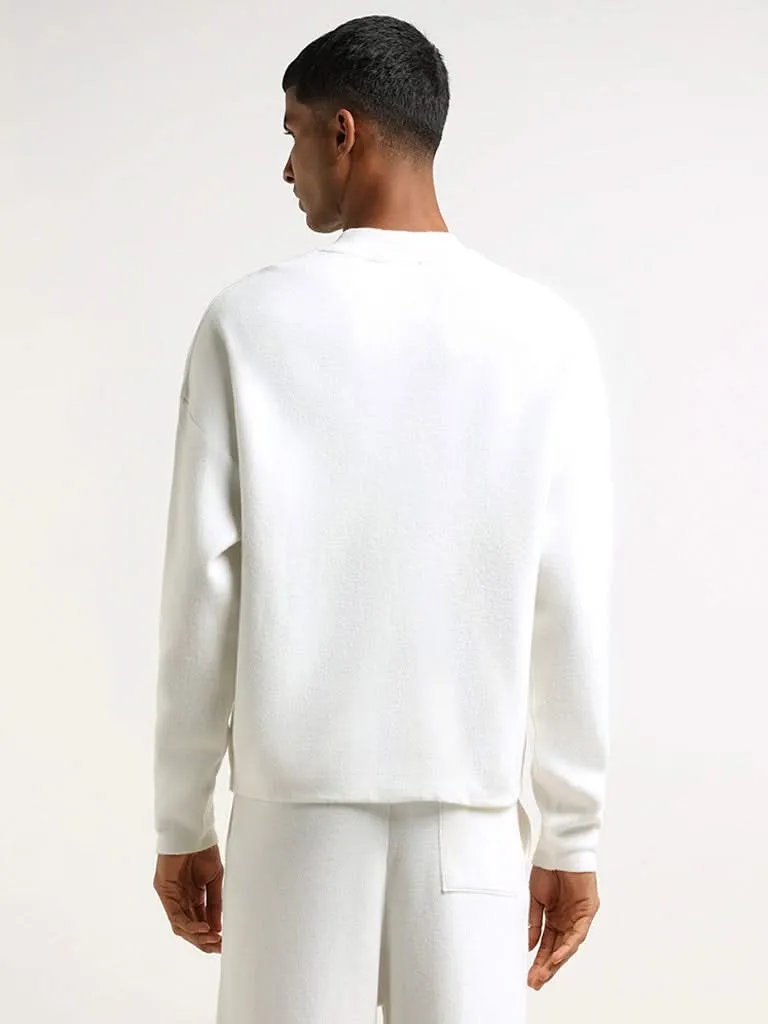 Studiofit White Relaxed Fit Sweater