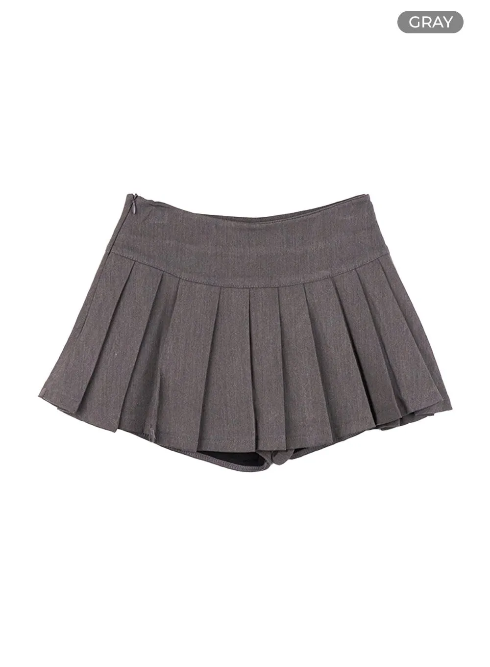 Stylish Pleated Slit Mini Skirt CS420