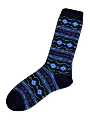 Tey-Art Hi Lo Alpaca socks-Navy