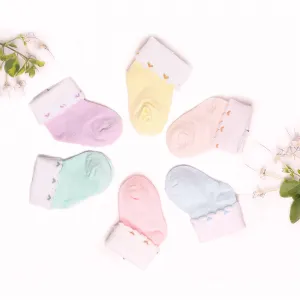 THE LITTLE LOOKERS Cute & Colorful Cotton Baby Frill Socks Set for Baby Boys & Baby Girls (0-3 Months) Frill Socks