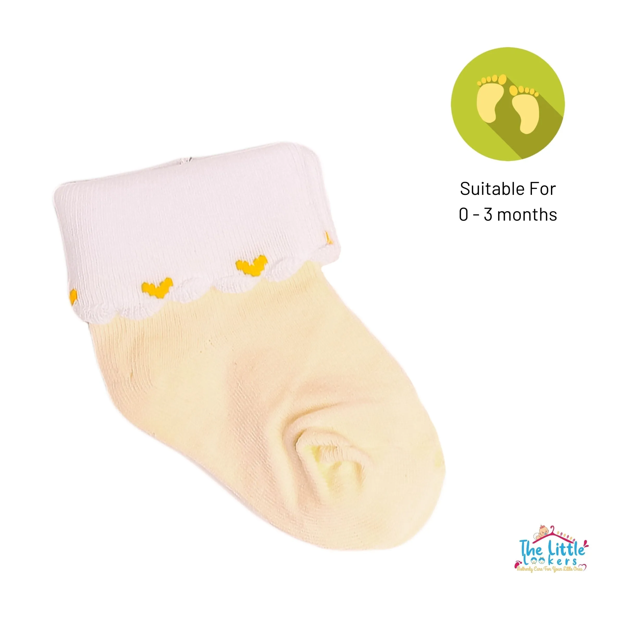 THE LITTLE LOOKERS Cute & Colorful Cotton Baby Frill Socks Set for Baby Boys & Baby Girls (0-3 Months) Frill Socks