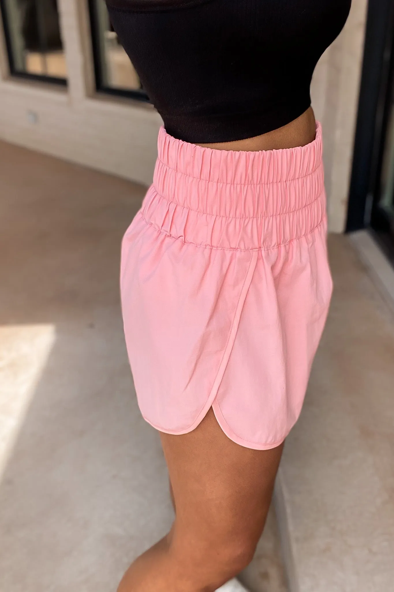 The Way Home Light Coral Dark Pink Shorts