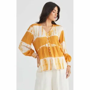 Top Halcyon Mustard Tie Dye