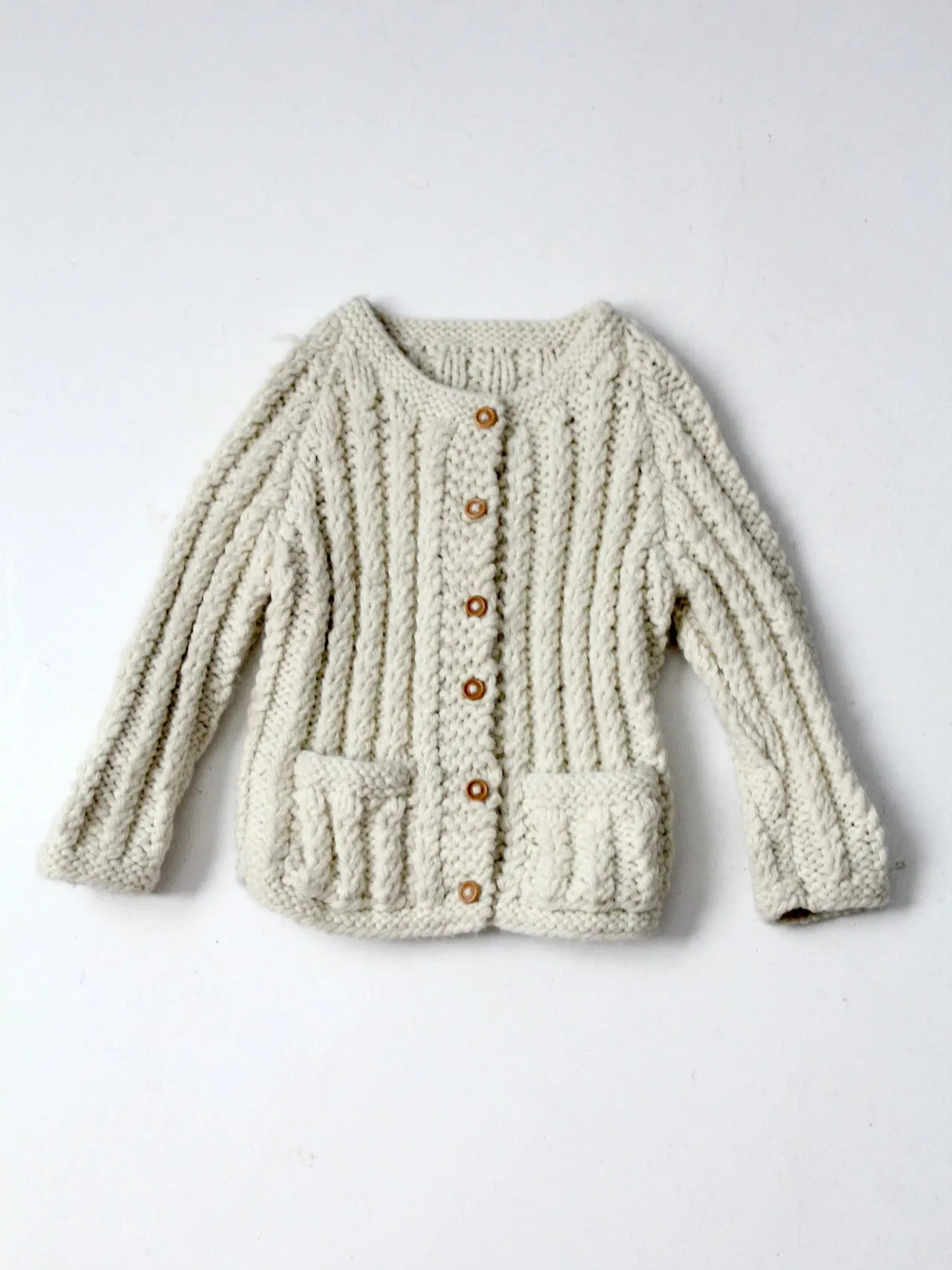 vintage children's hand knit cardigan