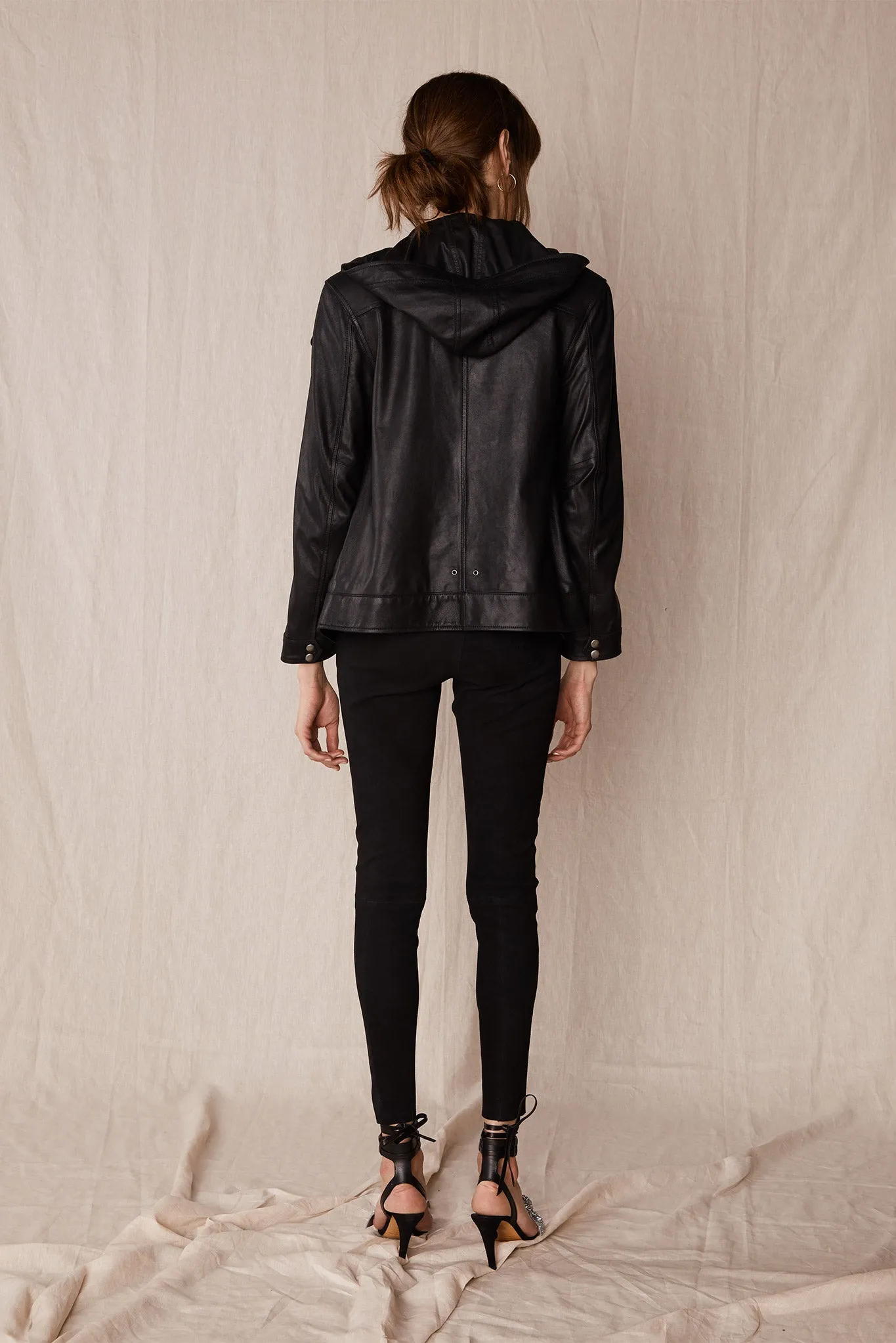 West Broadway Legging Black Suede Stretch Leather - SAMPLE