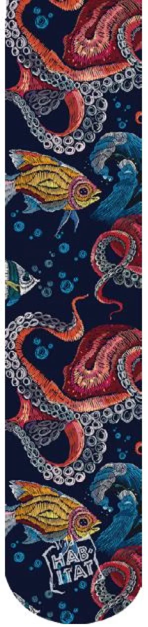 Wild Habitat Sublimation Socks- Embroidery Octopus