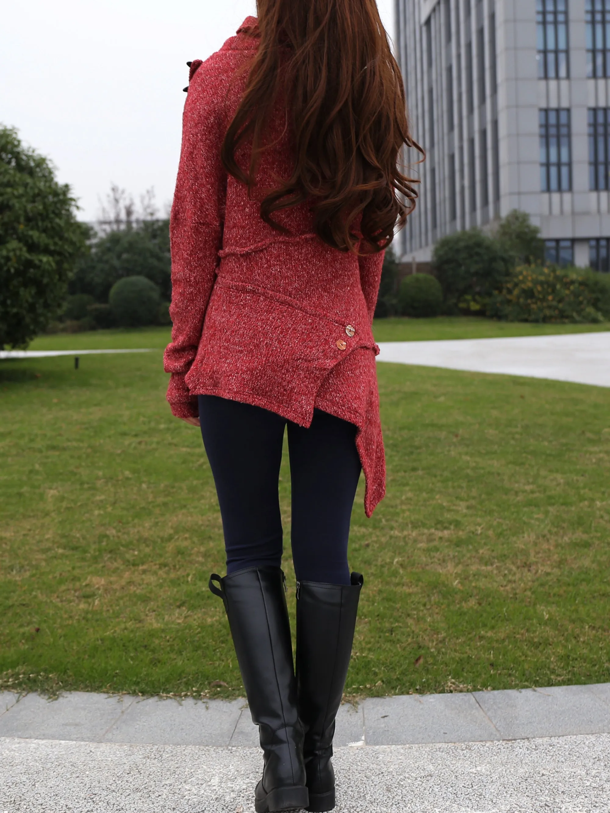 Womens Asymmetrical Pullover Sweater/Tunic Top for Leggings/Knit Tunic top/ Long Sleeve Top(Y1653)