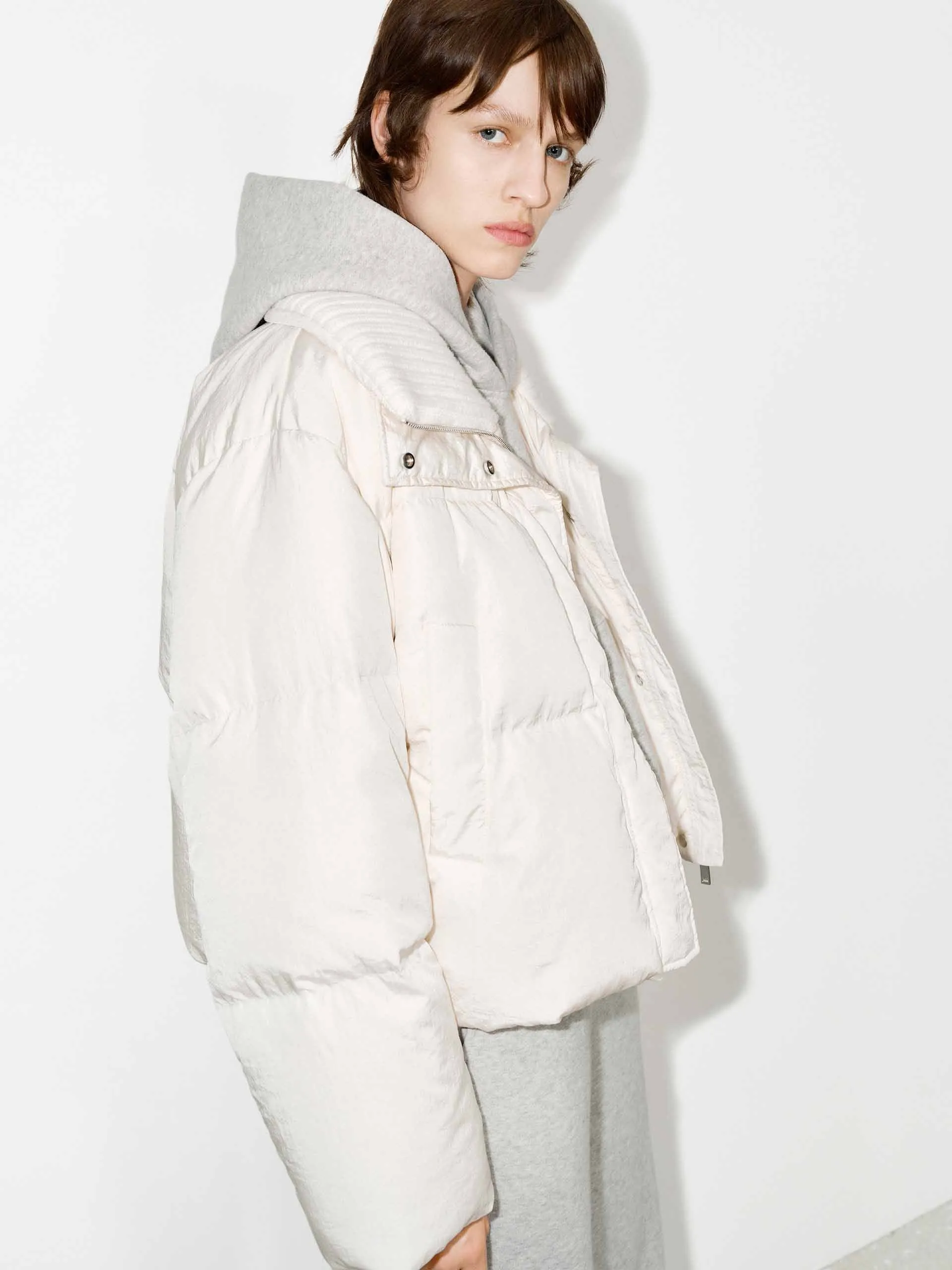 Wool Collar Short Down Jacket