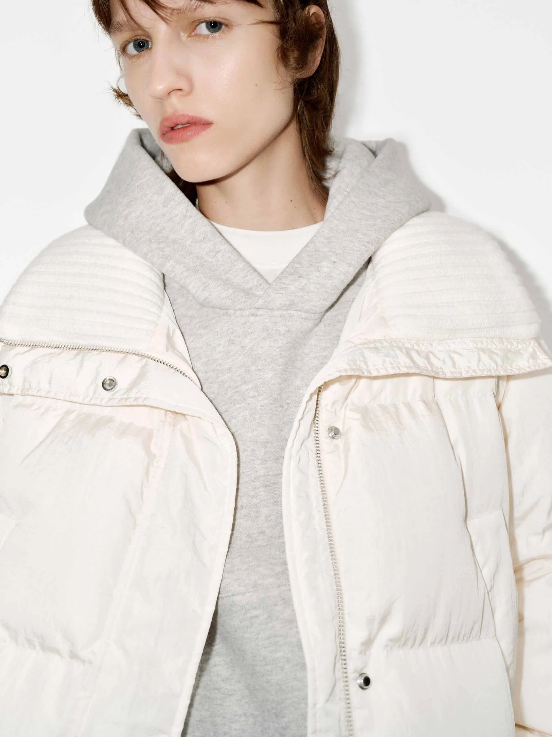 Wool Collar Short Down Jacket