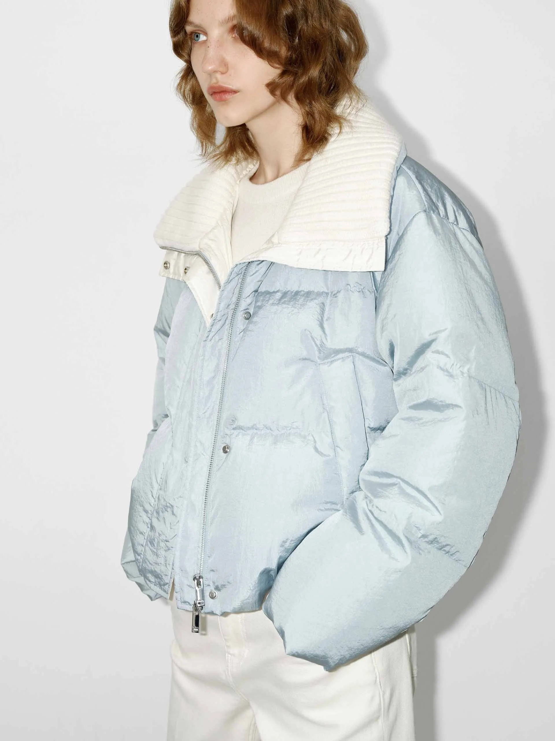 Wool Collar Short Down Jacket