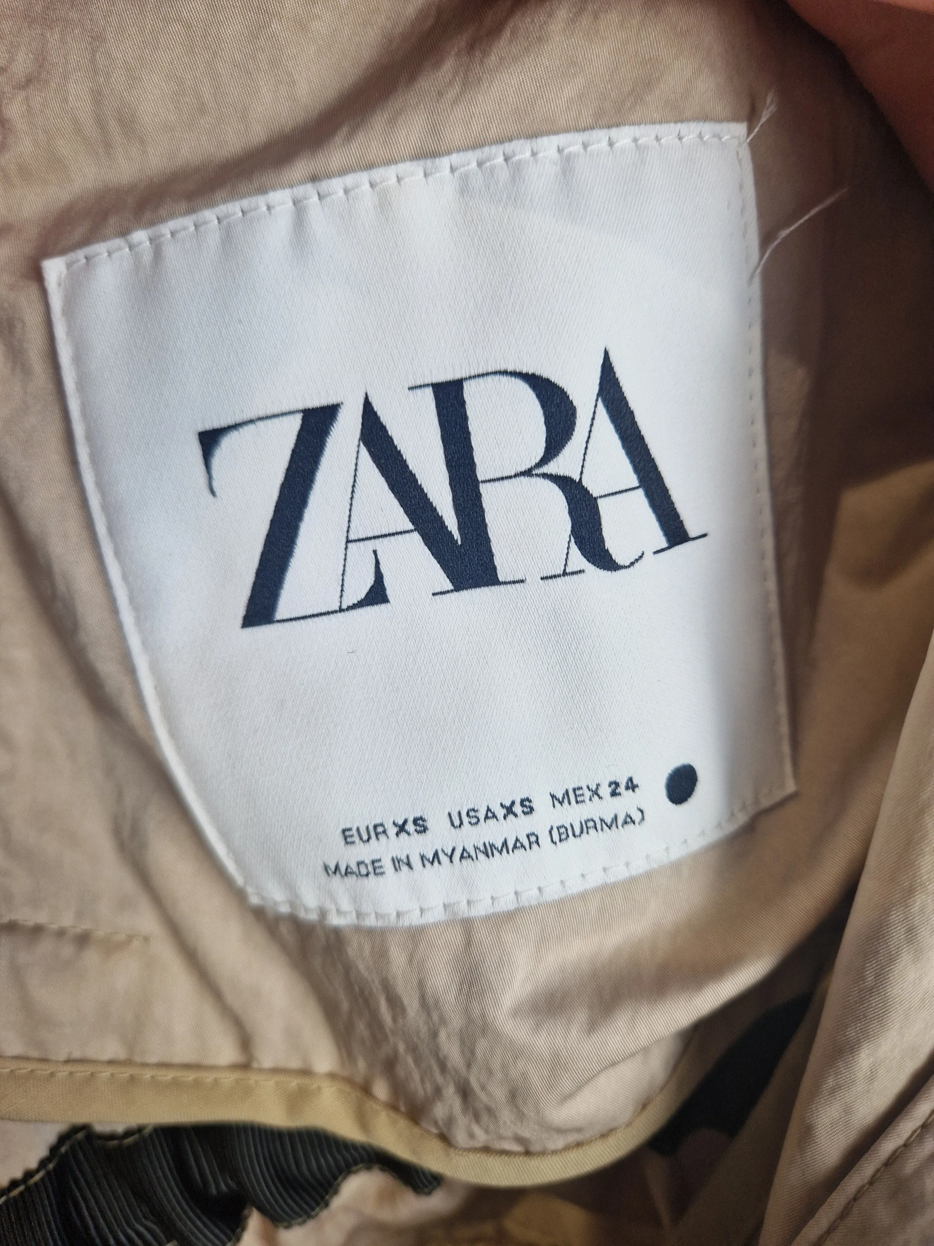 Zara beige parka - XS ( fits 8-10 )